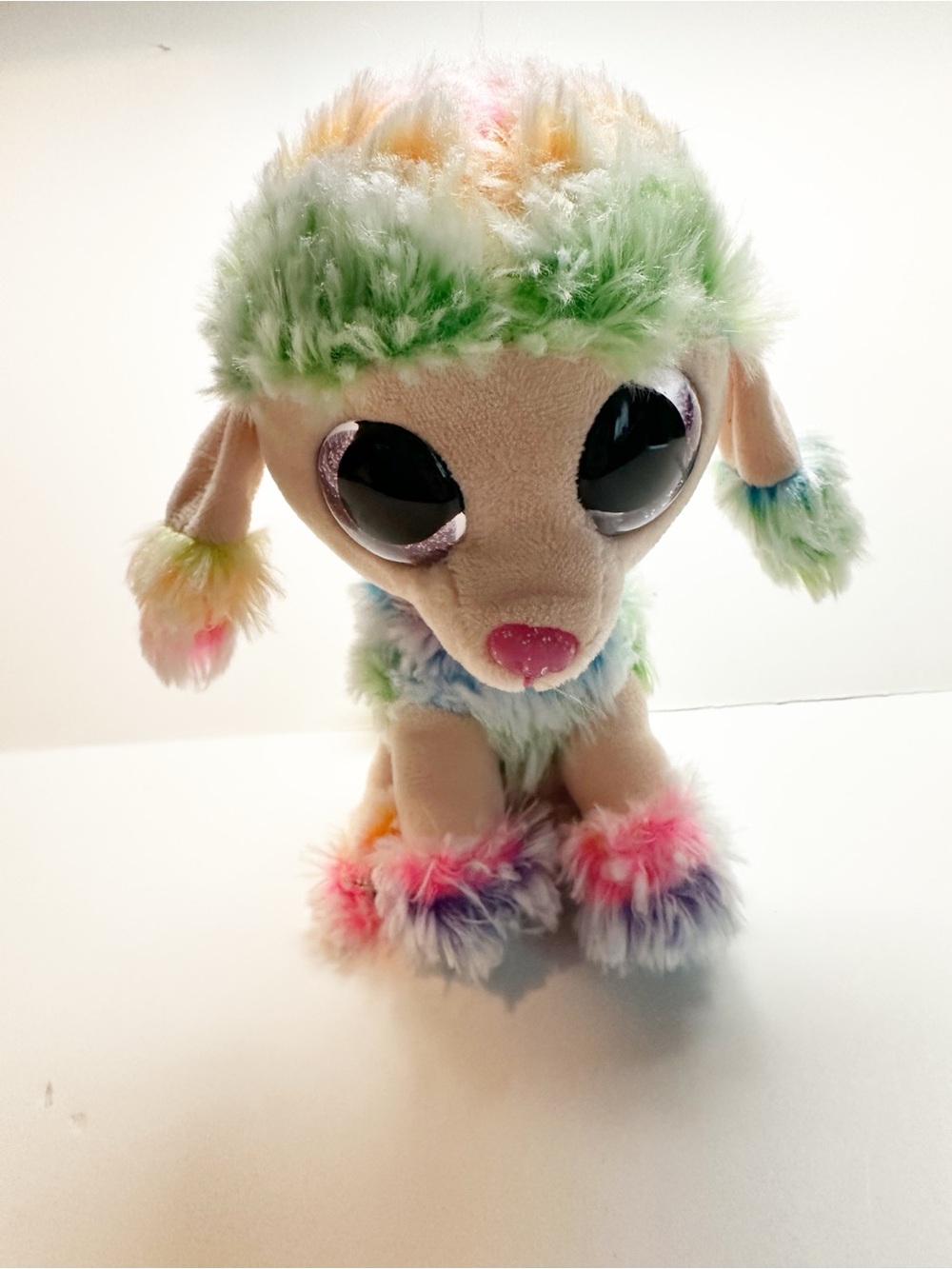 Ty Beanie Boos Rainbow Multicolor Poodle